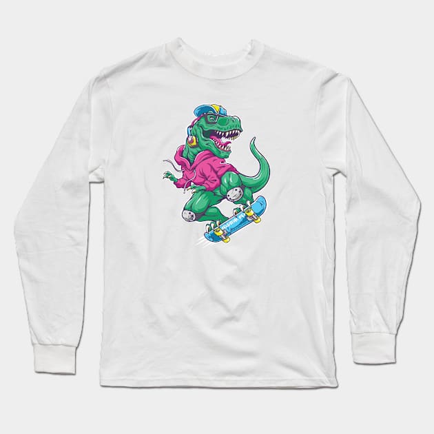 T-Rex Shirt Long Sleeve T-Shirt by Celestial Rex